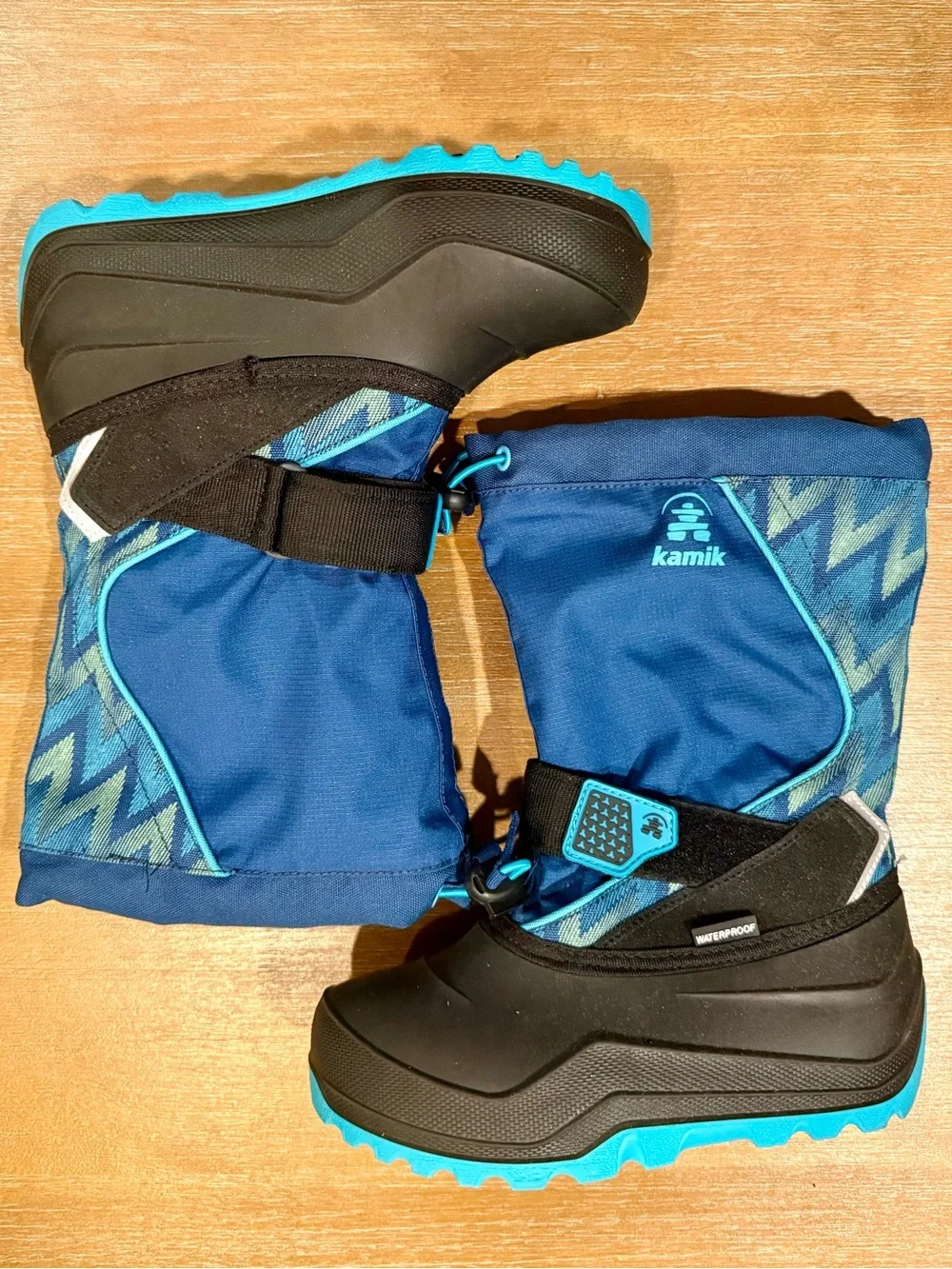 Kamik‎ Kids Snowfall P 2 Winter Boot Blue Black Insulated Size 2
